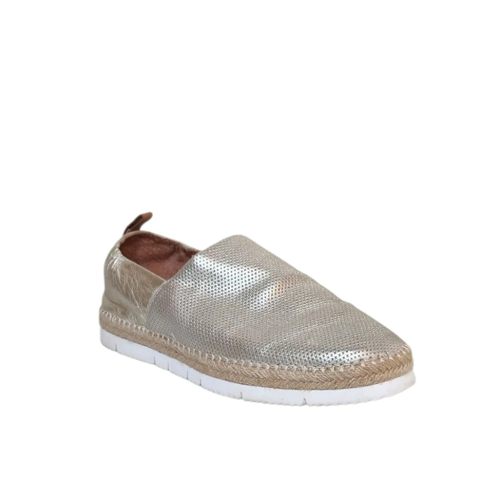 Gentle Souls Lara A Line Gold Metallic Leather Espadrilles 8.5
